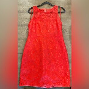 J. Crew coral lace dress, size:10